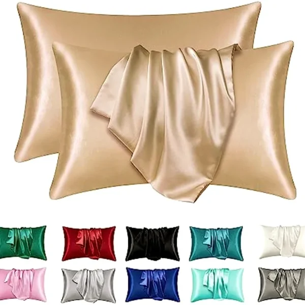2pcs Satin Silk Pillowcase